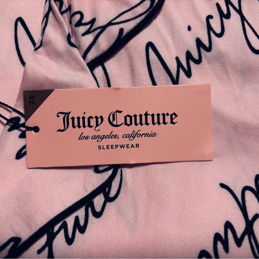 Juicy Couture Pink Script Logo lounge/sleepwear with Black Waistband